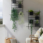 Artificial Hanging Potted Plants | Home Office Bedroom Kitchen Patio Bathroom Bookshelf Indoor & Outdoor Decor in Green Light Green