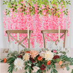 Artificial Wisteria Vine Garland 12pcs 3.6ft | Wedding Arch Garden Home & Party Decor in White Purple Pink Blue 7 Colors