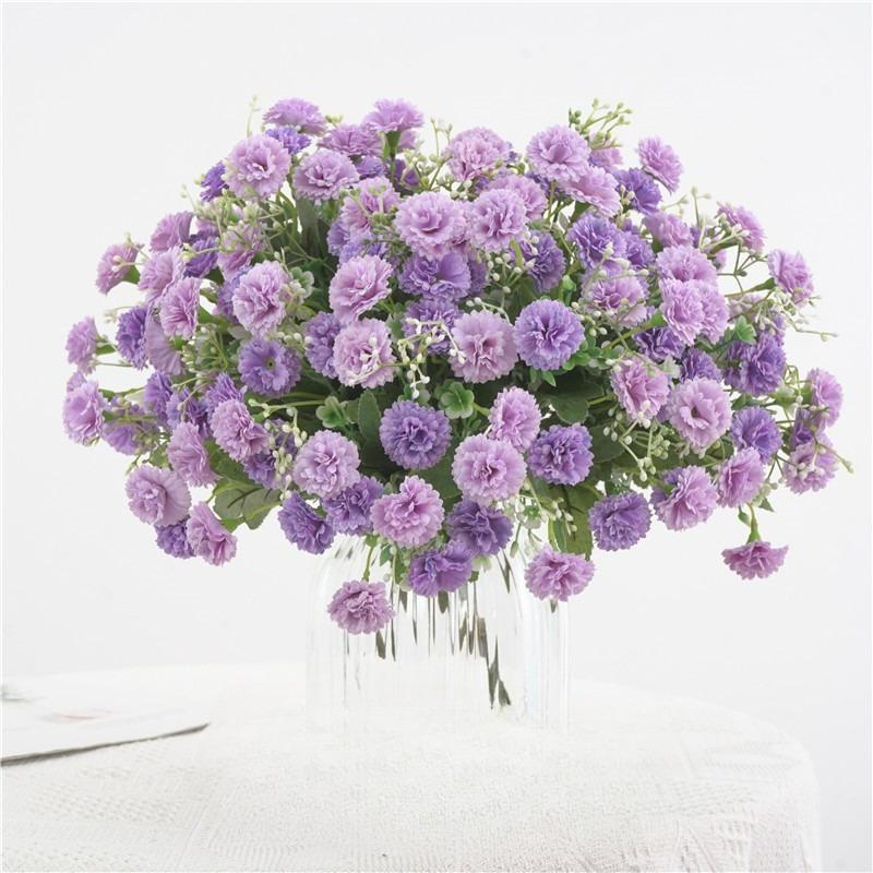 Bulk Carnation Artificial Flowers with Stems | Wedding Home Hotel & Outdoor Decor in Orange Pink Purple White Champagne 5 Colors