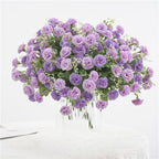 Bulk Carnation Artificial Flowers with Stems | Wedding Home Hotel & Outdoor Decor in Orange Pink Purple White Champagne 5 Colors