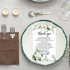Greenery Wedding Thank You Place Cards Set of 100 | Reception Rehearsal Dinner Bridal Shower & Party