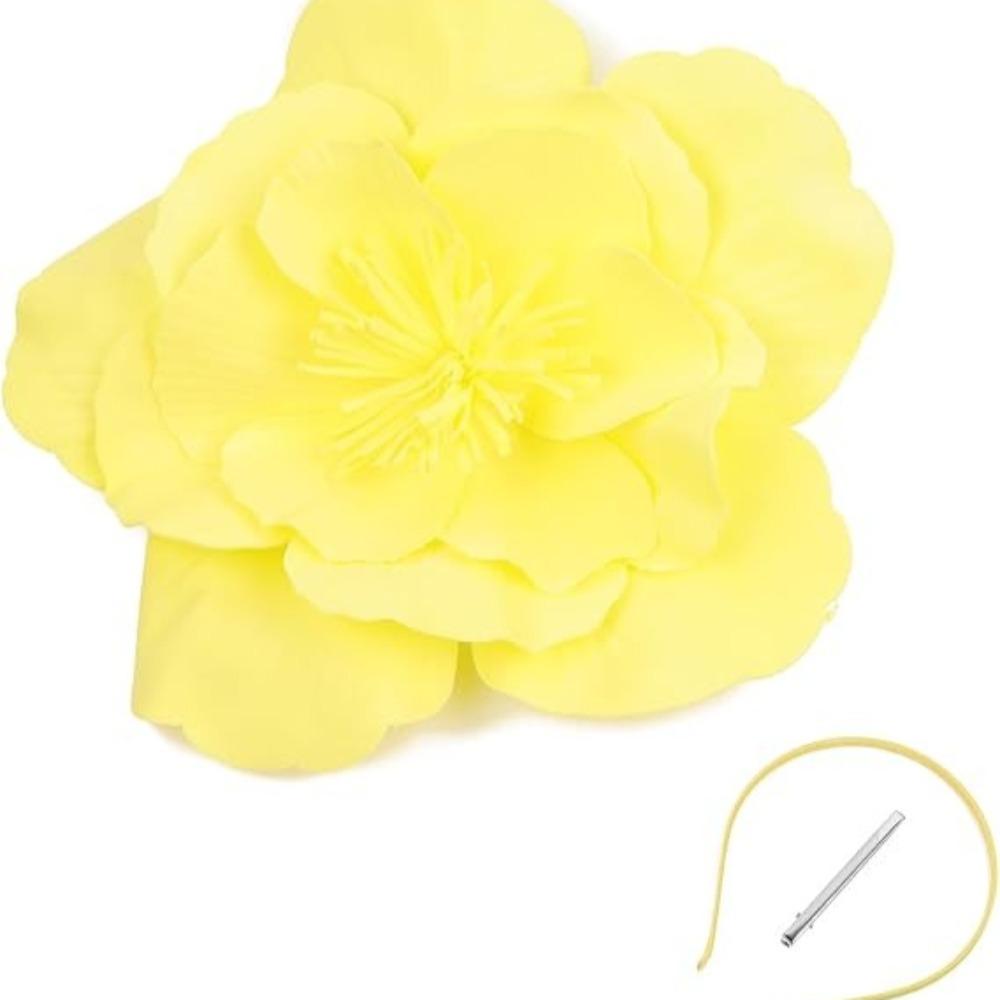 Large Flower Fascinator Hat with Headband & Clip | Tea Party Wedding Derby Cocktail Headwear in 7 Colors