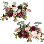 Wedding Flower Ball Garland 2pcs | Artificial Centerpiece for Table Display Arch & Gift Set in Purple Orange White Pink Blue Red Beige