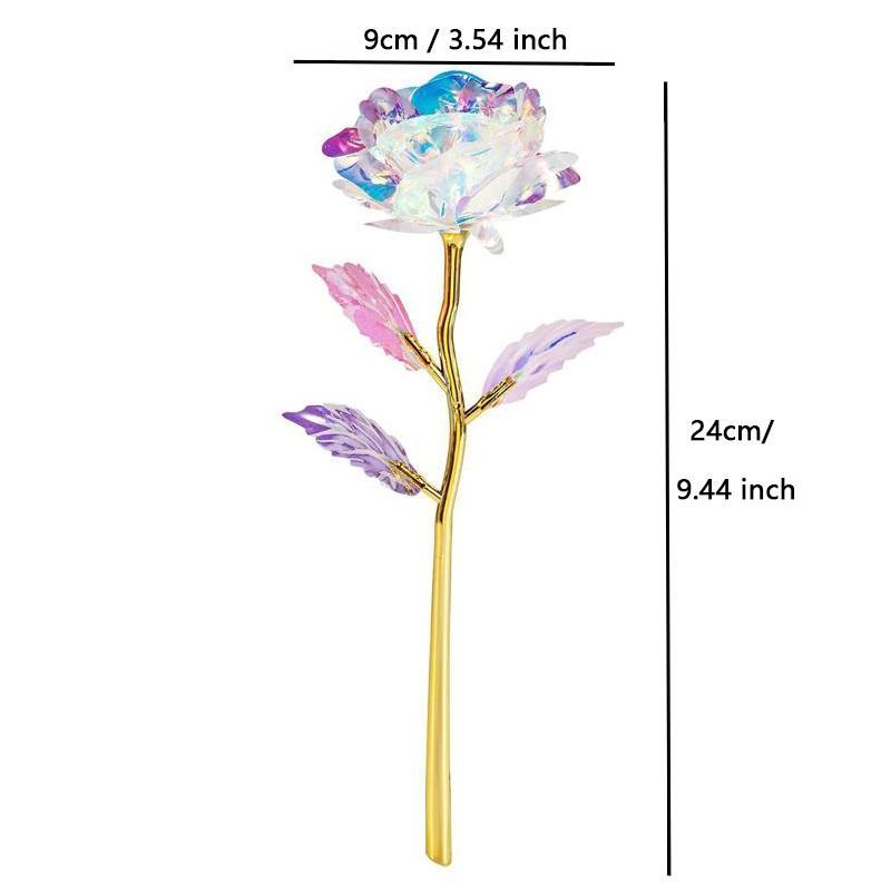 Galaxy crystal roses with love stand – colorful forever rose gift for Valentine's Day