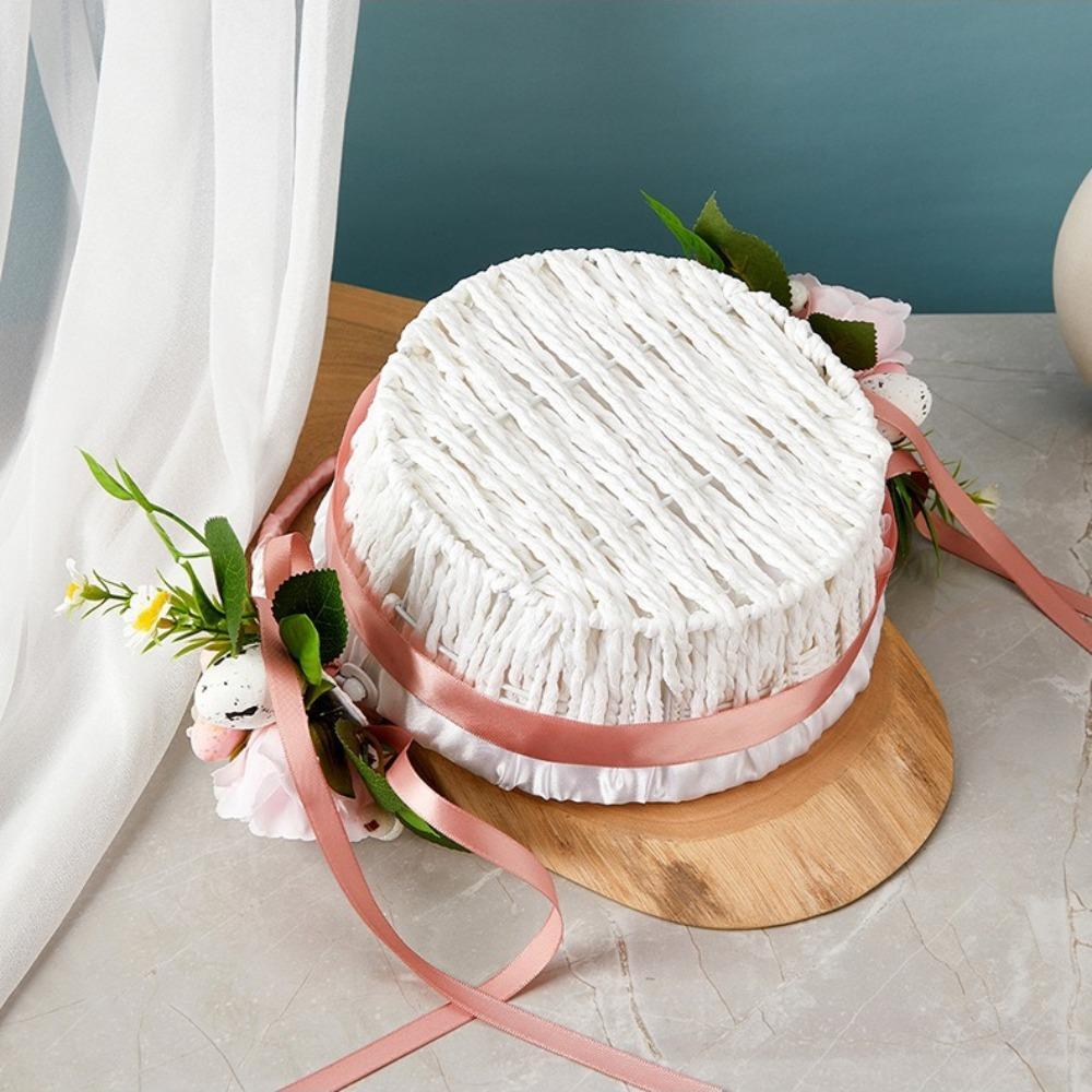 Simulation Flower Basket Centerpiece | Wedding Anniversary Holiday Banquet & Party Decor in Pink White Green Purple