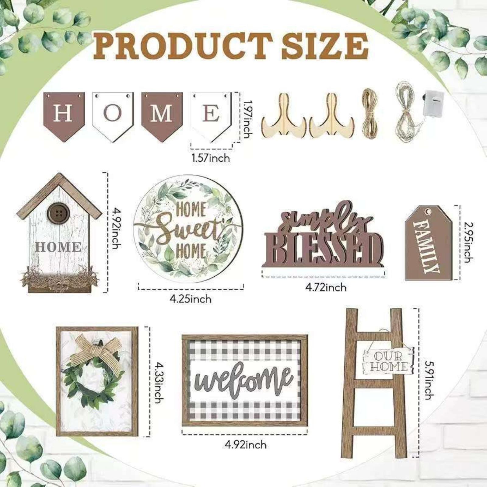 Rustic Wooden Tiered Tray | Farmhouse Garden Theme Vintage Style for Kitchen Shelf & Home Decor