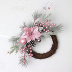 Christmas wreath for front door arranged for pine cone bow ball by IPOPU
