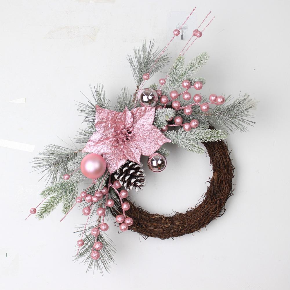 Artificial Christmas Wreath for Front Door | Pine Cone Bow Ball Ornament Winter Indoor Outdoor Home Decor | 5 Styles A-E