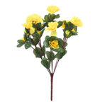 Outdoor Artificial Camellia Plants Set of 6 | Weather-Resistant Decorative Flowers for Porch Patio Garden & Entryway in White Pink Red Yellow