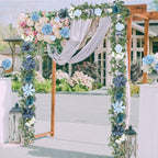 Blue Artificial Rose Table Floral Garland | Wedding Reception Anniversary Centerpiece & Home Decor
