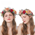 Boho rose flower crown headband in 4 colors for wedding bridal and festival