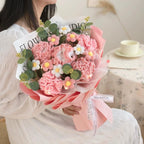 Wrapped Crochet Flowers Bouquet with Crochet Flowers, Crochet Sunflower, Lily Bouquet for Home Decor, Graduation Gifts, Gift for Women