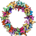Butterfly Front Door Wreath | Red Orange Yellow Artificial Tulip Rattan Vine Door & Wall Mount Easter Spring Decor