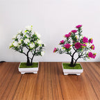 Artificial pine bonsai size reference – faux welcoming pine plant with pot