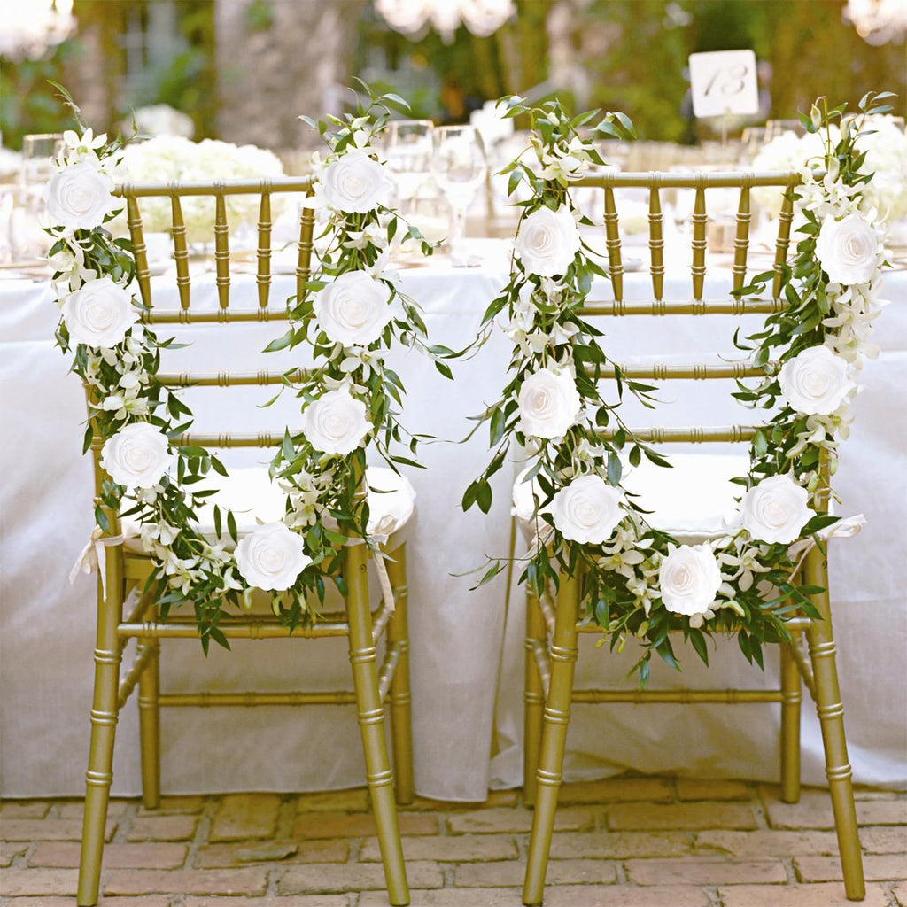Bulk Roses with Leaves and Stems 20pcs | DIY Wedding Bouquet Centerpiece Wreath Garland & Party Decor in 10 Colors