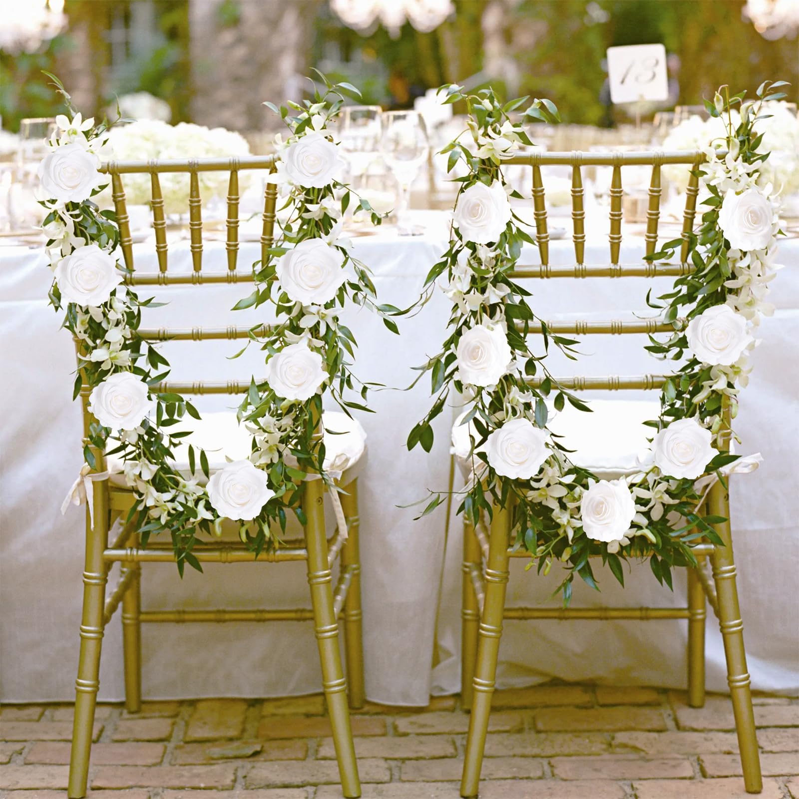 Bulk Roses with Leaves and Stems 20pcs | DIY Wedding Bouquet Centerpiece Wreath Garland & Party Decor in 10 Colors