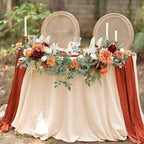 Dusty Rose Artificial Flower Garland Swag 2pcs | Wedding Arch Sweetheart Table Backdrop Wall & Home Garden Decor | 14 Styles