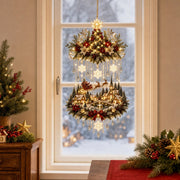 Christmas Tree Village Wall Hanging with Warm Lights