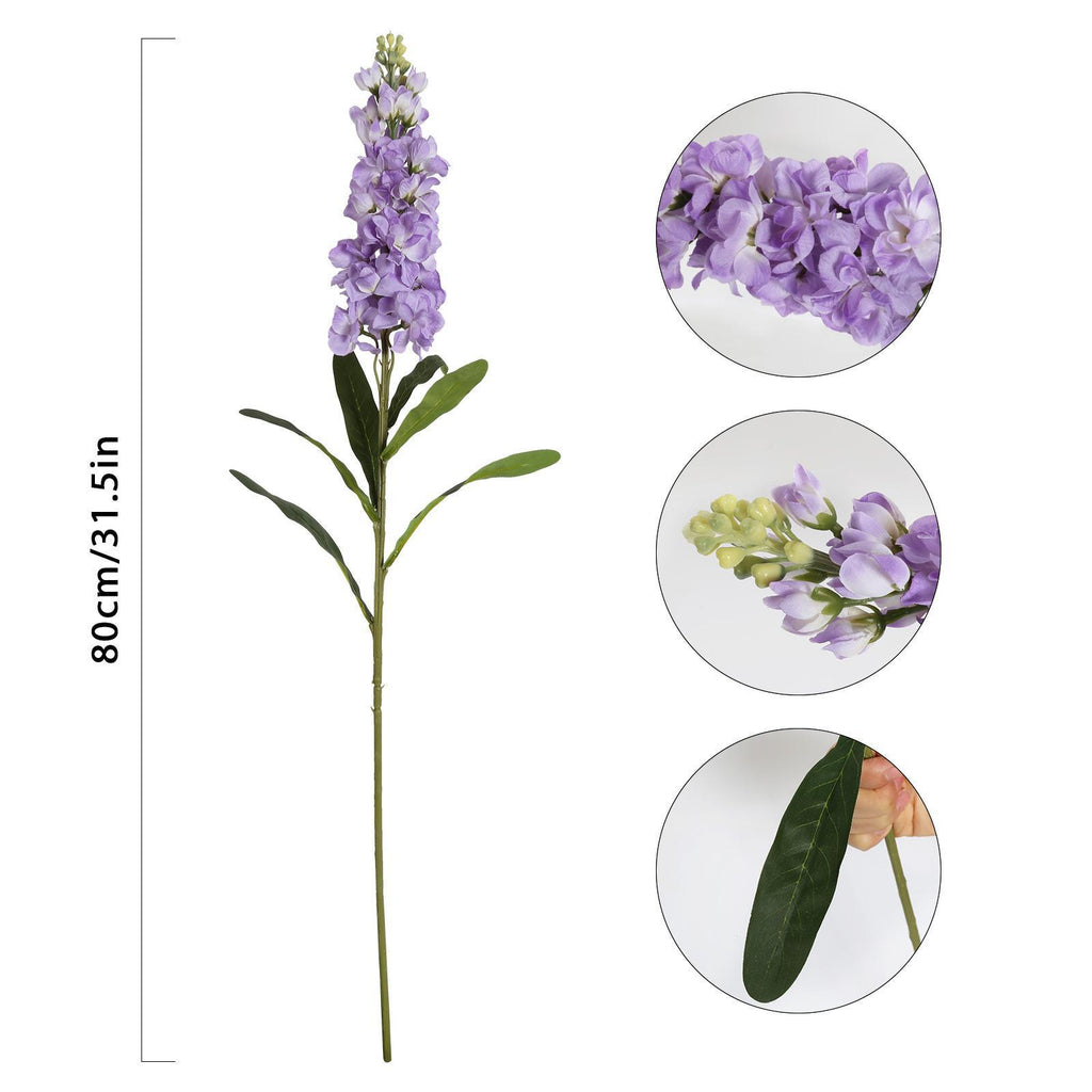 Close-up of lifelike delphinium flowers 6pcs 34 inch long stem for larkspur hyacinth by IPOPU