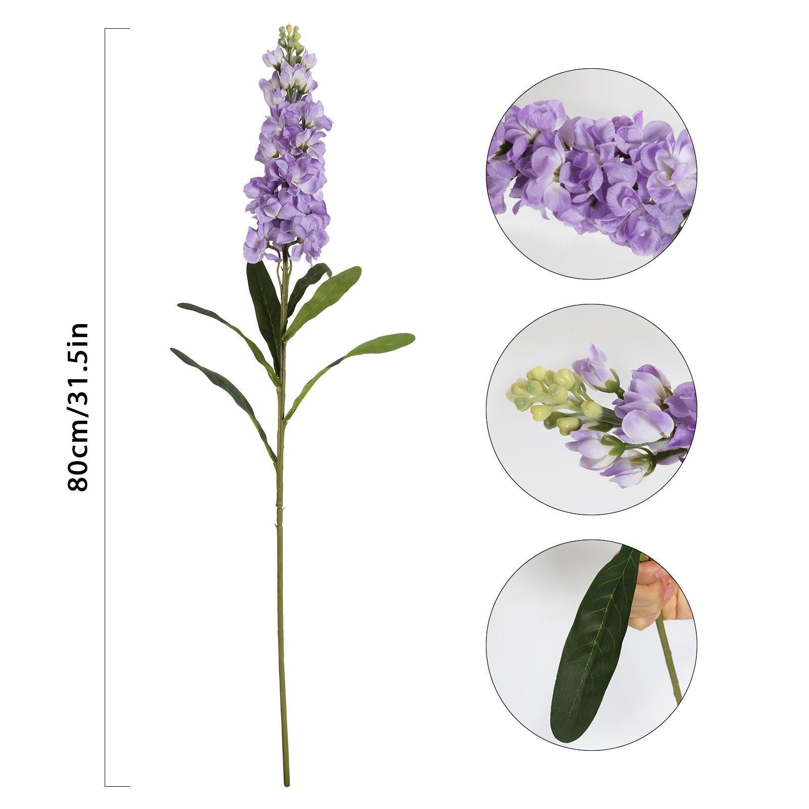 Artificial Delphinium Flowers 6pcs 34 Inch Long Stem | Larkspur Hyacinth for Tall Vase Wedding Centerpiece Home Decor 7 Colors