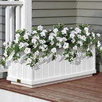 Artificial Hanging Flowers Plants with Basket for Outdoors, Artificial Petunias UV Resistant Petunias Fake Flowers for Outdoor Garden Porch Balcony Decoration