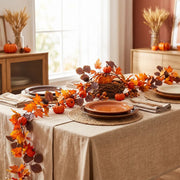 Pumpkin Maple Leaf Fall Garland – Set of 2, 71in