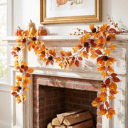 Pumpkin Maple Leaf Fall Garland – Set of 2, 71in