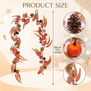 Pumpkin Maple Leaf Fall Garland – Set of 2, 71in