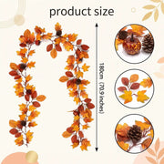 Pumpkin Maple Leaf Fall Garland – Set of 2, 71in