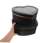Black heart shaped gift boxes set of 2 for Valentine's Day wedding and party