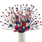 Red white and blue patriotic floral stems set of 2 for Fourth of July Memorial Day and party centerpiece

