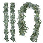 Artificial eucalyptus willow garland 6.5ft 2pcs set for wedding arch backdrop greenery decor