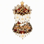 Christmas Tree Village Wall Hanging with Warm Lights