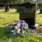 Cemetery Flowers for Grave, Outdoor Lily Chrysanthemum Hydrangea Rose Artificial Flowers Grave Flowers with Cemetery Vase, Lasting and Non-Bleed Colors