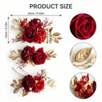 Cake Topper Flowers | 3PCS Pre-Made Floral Cake Decorations for Wedding Birthday Baptism Baby Shower