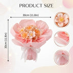 DIY Pink Ceramic Flower Bouquet Material Kit Handmade Clay Assembly Set with Wrapping Paper for Valentine's Day Gift Craft
