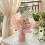 DIY Mini Ceramic Flower Bouquet Material Kit Handmade Clay Assembly Set with Pearl Chain & Gift Packaging Craft Gift