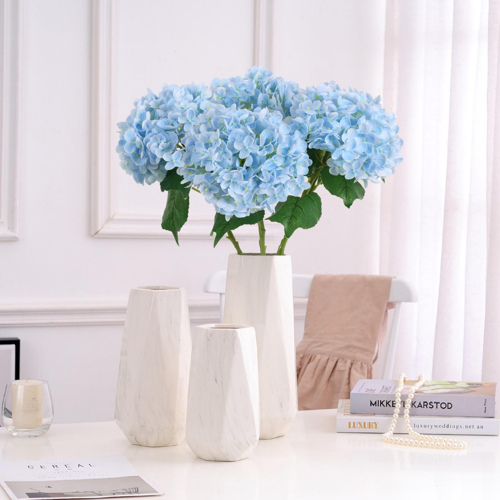 Real Touch Latex Hydrangea Flowers 4pcs 21 inch | Wedding Centerpiece Home Baby Shower & Holiday Decor in 10 Colors