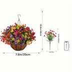 Daisy eucalyptus spring hanging basket metal bundle for outdoor indoor porch by IPOPU