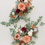 Dusty Rose Artificial Flower Garland Swag 2pcs | Wedding Arch Sweetheart Table Backdrop Wall & Home Garden Decor | 14 Styles