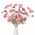 Silk Artificial Poppy Flowers 8pcs with Stem | Wedding Party Table Centerpiece & Home Decor in 10 Colors