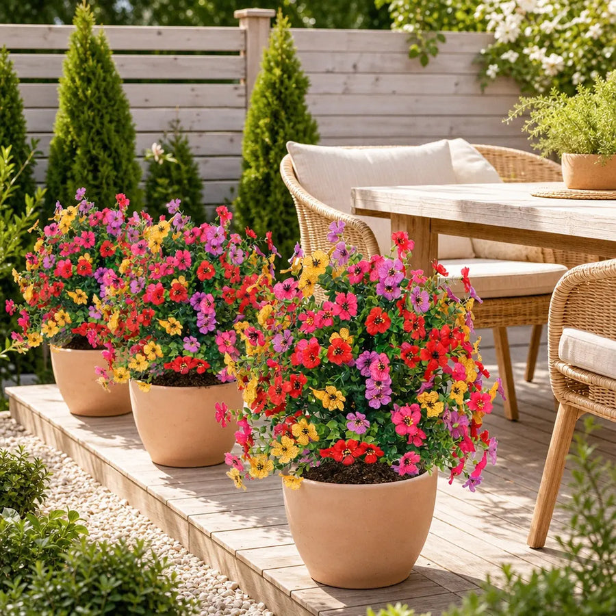 Artificial Mixed Petunia Flower Ball with Ground Stake – 40x56cm