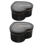 Black heart shaped gift box open showing interior for Valentine's Day gift