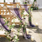 Artificial Rose Greenery Swag for Wedding Chair Pew & Aisle | Ceremony Backdrop Floral Decoration in Orange Pink Purple White Blue