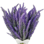 Artificial Lavender Bouquet 6 Bundles | Home Wedding Office Garden Patio Indoor & Outdoor Decor in White Light Purple Purple