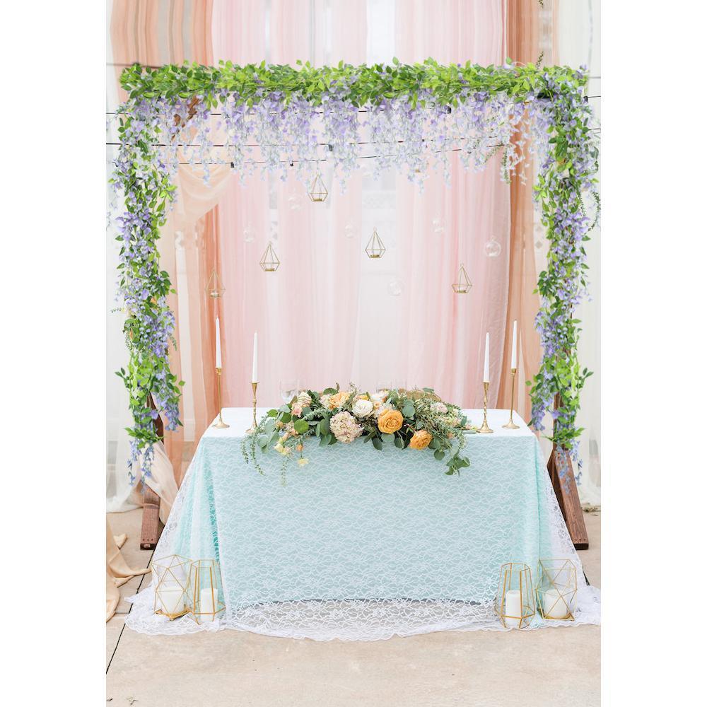 Artificial Flower Wall Arrangement 2pcs | Wedding Bathroom & Home Decor in Purple White Pink