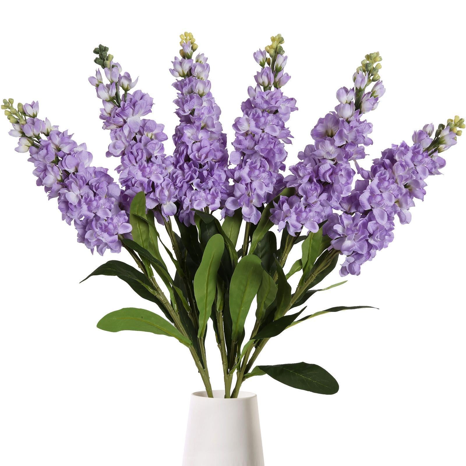 Artificial Delphinium Flowers 6pcs 34 Inch Long Stem | Larkspur Hyacinth for Tall Vase Wedding Centerpiece Home Decor 7 Colors