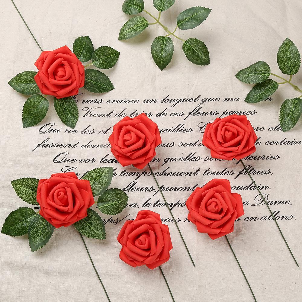 Foam Rose Heads Bulk 30pcs | DIY Wedding Baby Shower Centerpiece Party Home Decor Halloween & Valentine in 17 Colors