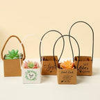 Succulent Gift Box Kraft Paper Bags with Handles | Party Favors for Wedding Baby Shower Birthday & Graduation