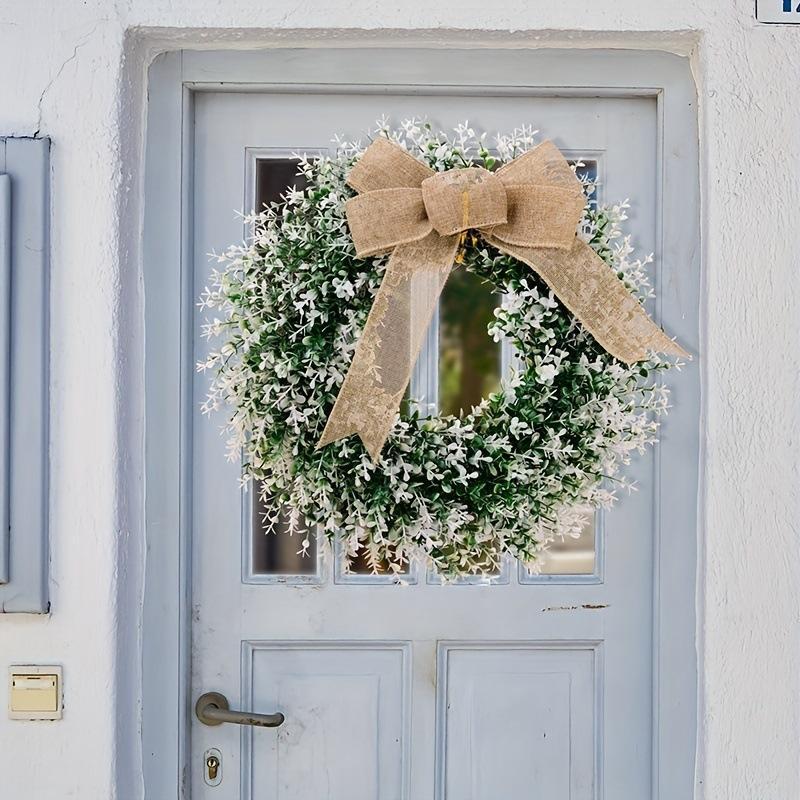 Green Burlap Bow Decoration | All Seasons Front Door Back Door Wreath Wedding Indoor & Outdoor Rustic Farmhouse Decor